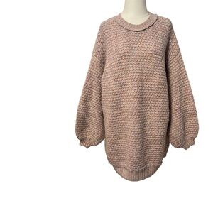 Free People Chunky Oversized Long Sweater Lavender Small